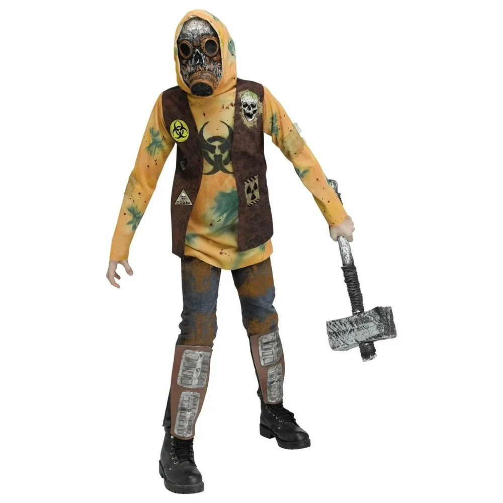 Post Apocalypse Dystopian Warrior Biohazard Mask Halloween Costume Boys L 12-14
